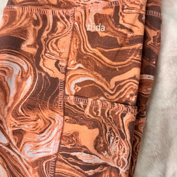 Zuda orange swirl compression leggings sz XS - Picture 3 of 4